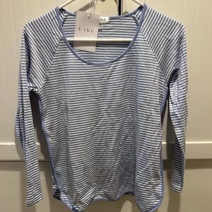 LAKE Blue and White Striped Long Sleeve Pajama Set
